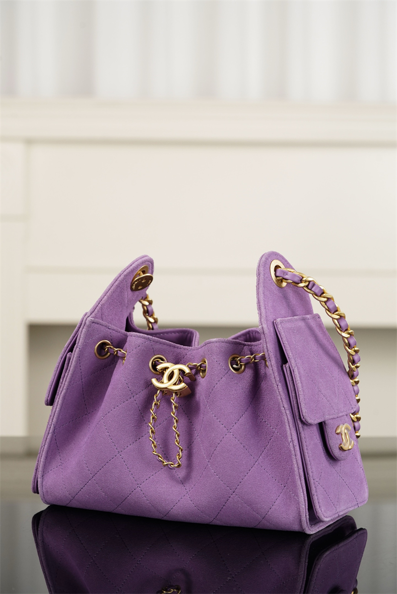 샤넬 샤넬 26C 25 미니 호보 백 스웨이드 퍼플 레플리카 14번 이미지 - Bag | 세미샵 레플리카 사이트