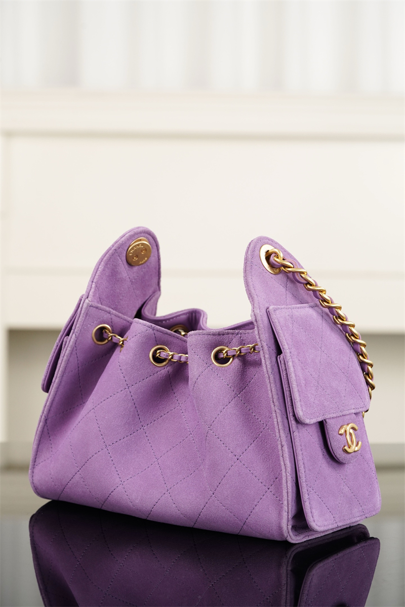 샤넬 샤넬 26C 25 미니 호보 백 스웨이드 퍼플 레플리카 4번 이미지 - Bag | 세미샵 레플리카 사이트
