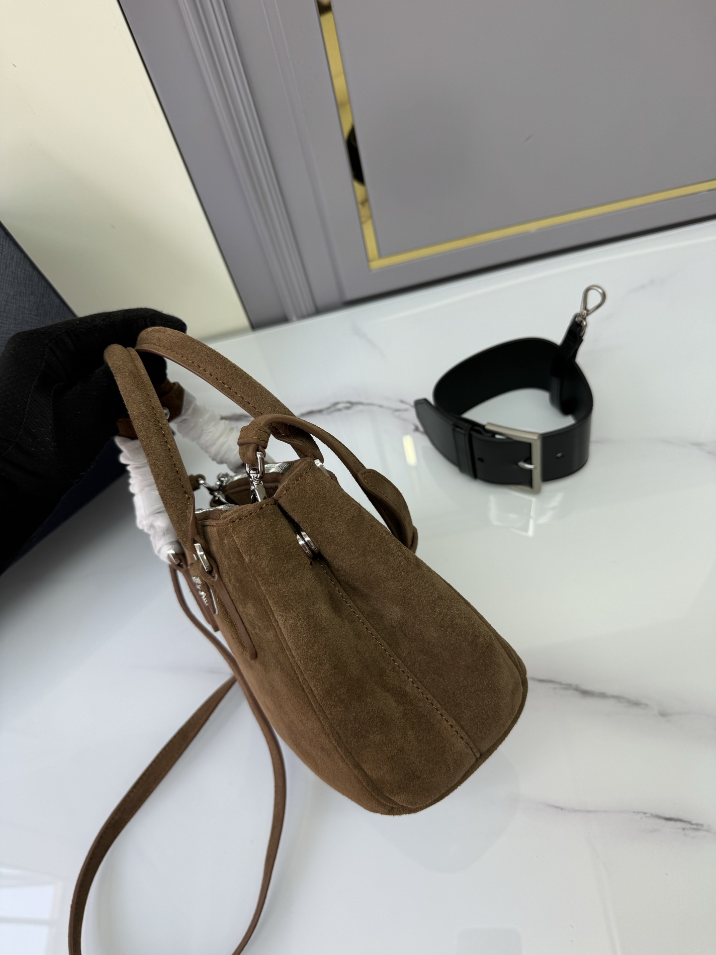 프라다 미니 갤러리아 스웨이드 토트백 3번 이미지