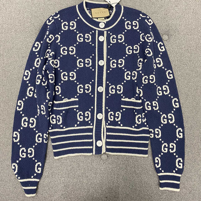 Gucci 구찌 더블 G 로고 자카드 가디건 레플리카 1번 이미지 - 의류 | 세미샵 레플리카 사이트
