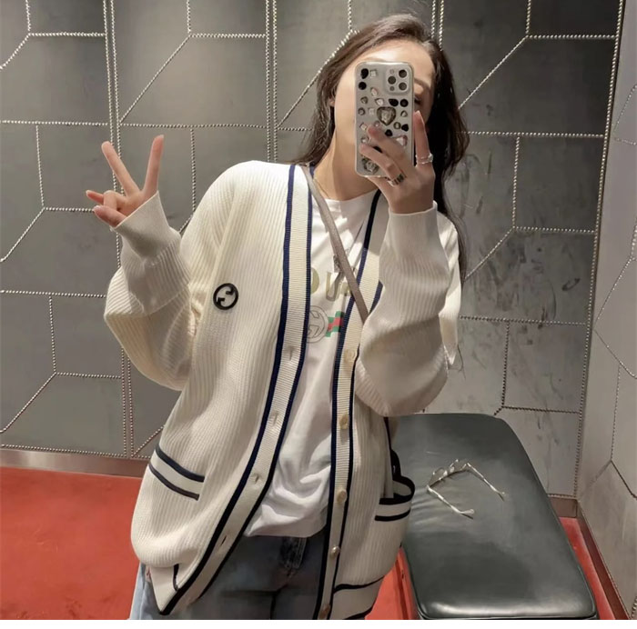 Gucci 구찌 리브드 울 블렌드 인터로킹G 로고 가디건 레플리카 9번 이미지 - 의류 | 세미샵 레플리카 사이트