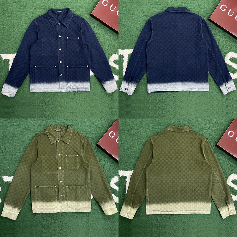 Gucci 구찌 블리치 그라데이션 블리치 GG 코튼 데님 자카드 셔츠 레플리카 1번 이미지 - 의류 | 세미샵 레플리카 사이트