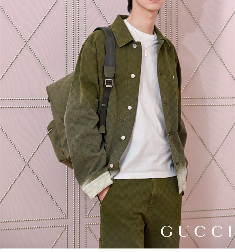 Gucci 구찌 블리치 그라데이션 블리치 GG 코튼 데님 자카드 셔츠 레플리카 4번 이미지 - 의류 | 세미샵 레플리카 사이트