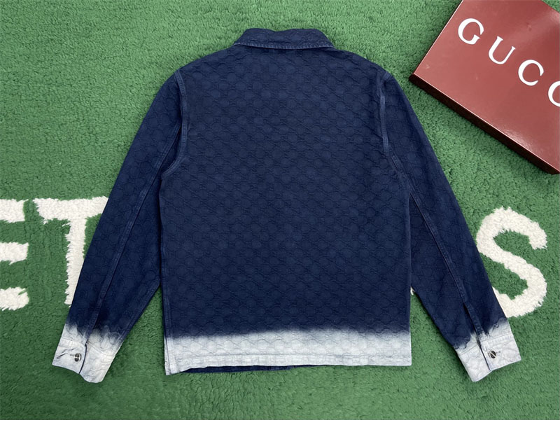 Gucci 구찌 블리치 그라데이션 블리치 GG 코튼 데님 자카드 셔츠 레플리카 6번 이미지 - 의류 | 세미샵 레플리카 사이트