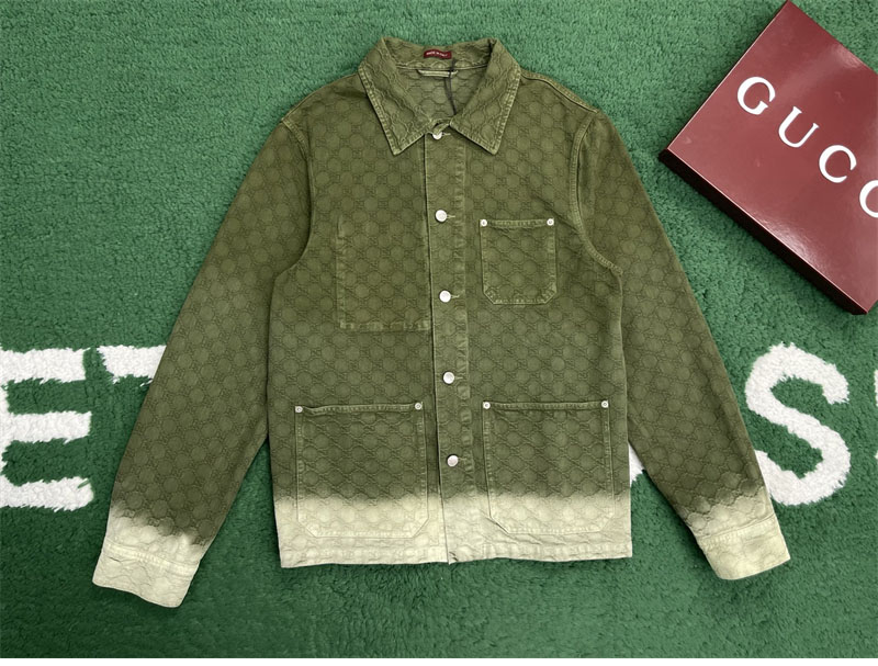 Gucci 구찌 블리치 그라데이션 블리치 GG 코튼 데님 자카드 셔츠 레플리카 14번 이미지 - 의류 | 세미샵 레플리카 사이트