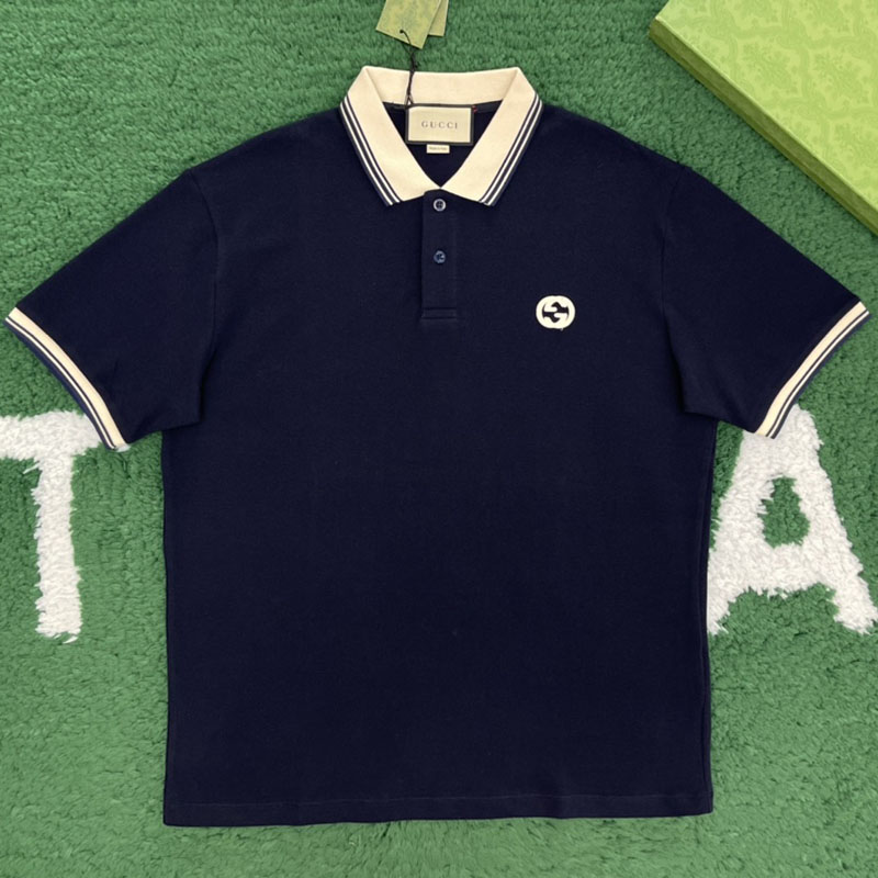 Gucci 구찌 인터로킹 G 코튼 폴로 셔츠 반팔 레플리카 1번 이미지 - 의류 | 세미샵 레플리카 사이트