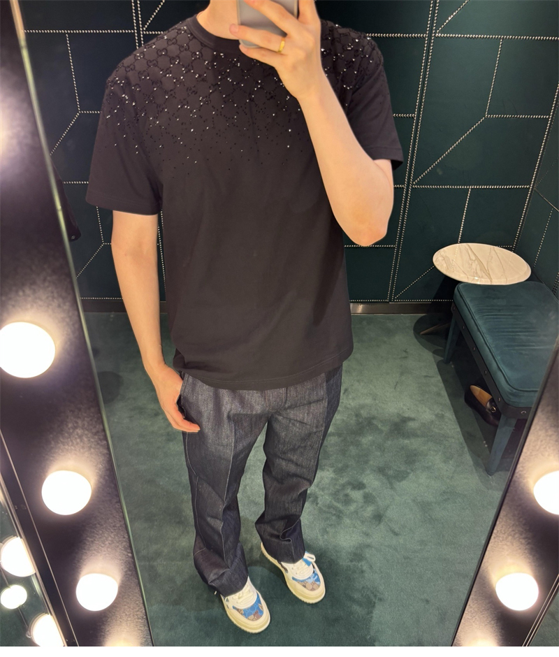 구찌 구찌 크리스탈 코튼 저지 반팔 티셔츠 레플리카 1번 이미지 - 의류 | 세미샵 레플리카 사이트