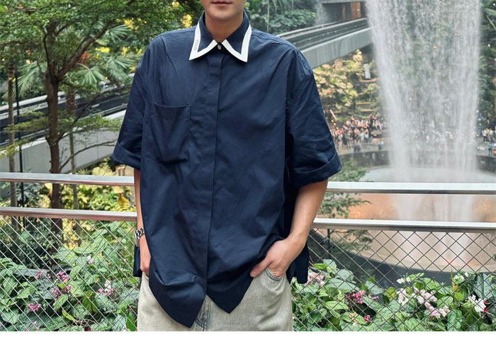 Gucci 구찌 포플린 코튼 반팔 셔츠 레플리카 4번 이미지 - 의류 | 세미샵 레플리카 사이트