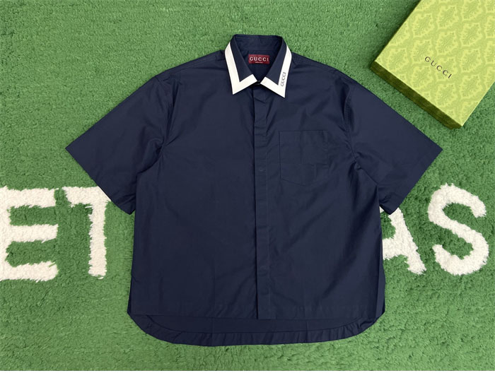 Gucci 구찌 포플린 코튼 반팔 셔츠 레플리카 5번 이미지 - 의류 | 세미샵 레플리카 사이트