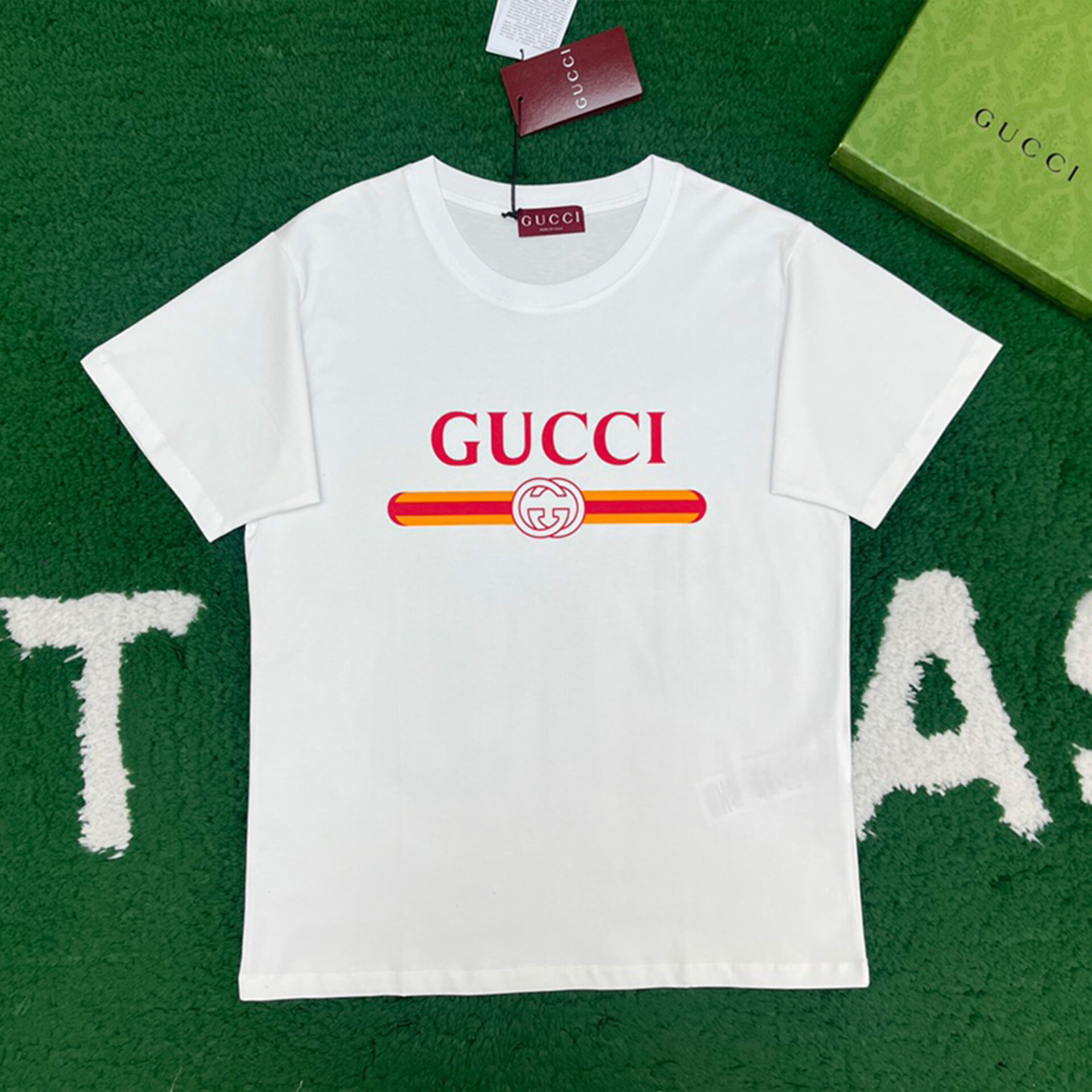 Gucci 구찌 프리폴컬렉션 웹 프린트 저지 코튼 티셔츠 화이트 레플리카 1번 이미지 - 의류 | 세미샵 레플리카 사이트