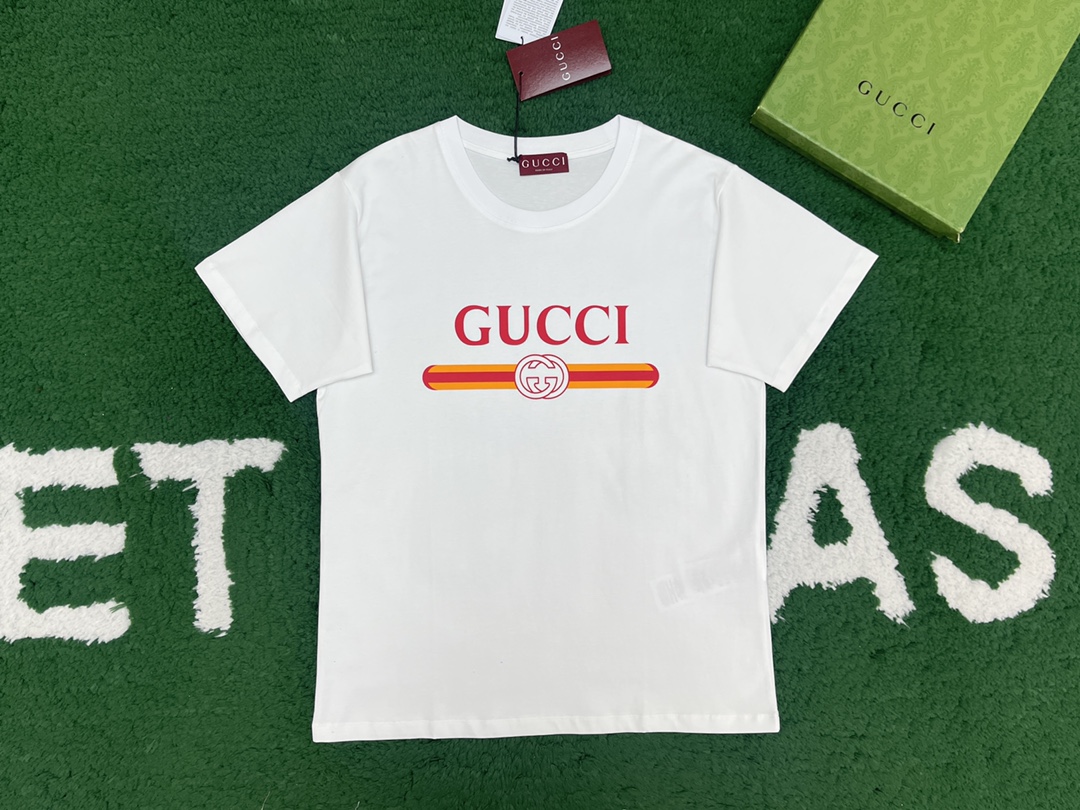 Gucci 구찌 프리폴컬렉션 웹 프린트 저지 코튼 티셔츠 화이트 레플리카 5번 이미지 - 의류 | 세미샵 레플리카 사이트