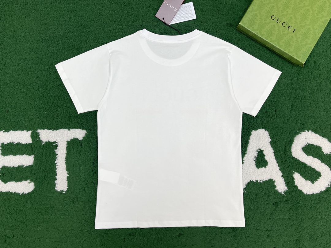 Gucci 구찌 프리폴컬렉션 웹 프린트 저지 코튼 티셔츠 화이트 레플리카 6번 이미지 - 의류 | 세미샵 레플리카 사이트