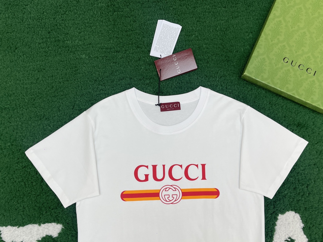 Gucci 구찌 프리폴컬렉션 웹 프린트 저지 코튼 티셔츠 화이트 레플리카 7번 이미지 - 의류 | 세미샵 레플리카 사이트