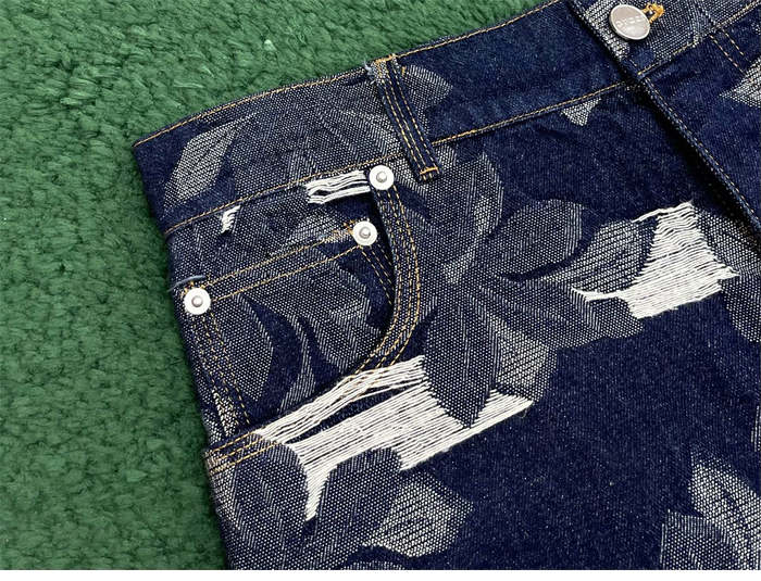 Gucci 구찌 플로럴 자카드 데님 팬츠 레플리카 6번 이미지 - 의류 | 세미샵 레플리카 사이트