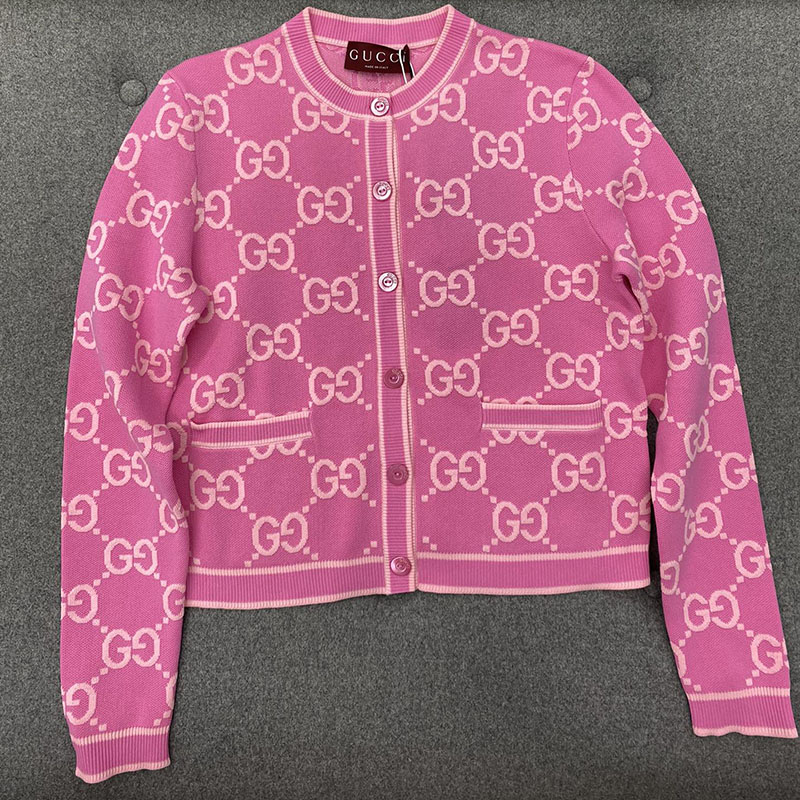 Gucci 구찌 핑크 GG 코튼 자카드 가디건 레플리카 1번 이미지 - 의류 | 세미샵 레플리카 사이트