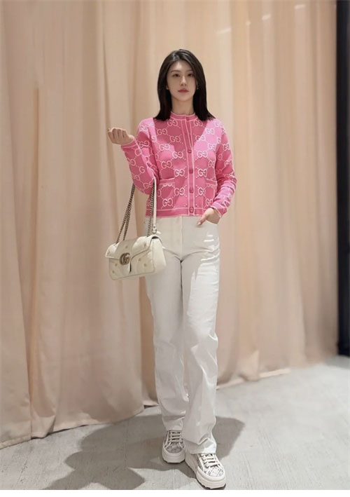 Gucci 구찌 핑크 GG 코튼 자카드 가디건 레플리카 2번 이미지 - 의류 | 세미샵 레플리카 사이트