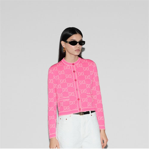 Gucci 구찌 핑크 GG 코튼 자카드 가디건 레플리카 6번 이미지 - 의류 | 세미샵 레플리카 사이트