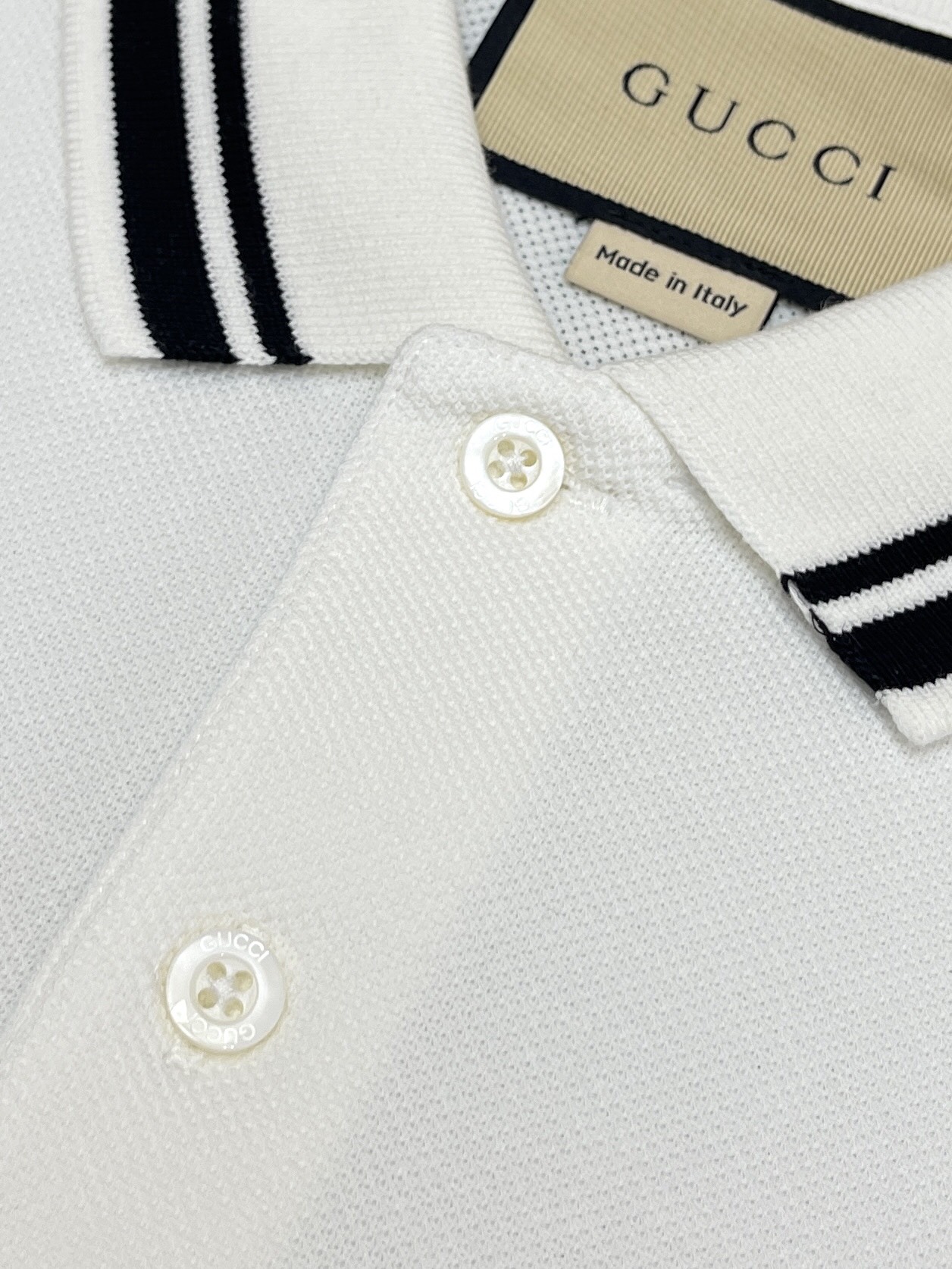 Gucci 구찌 24SS 화이트 로고 코튼 블렌드 PK 폴로 반팔 티셔츠 화이트 레플리카 11번 이미지 - 의류 | 세미샵 레플리카 사이트