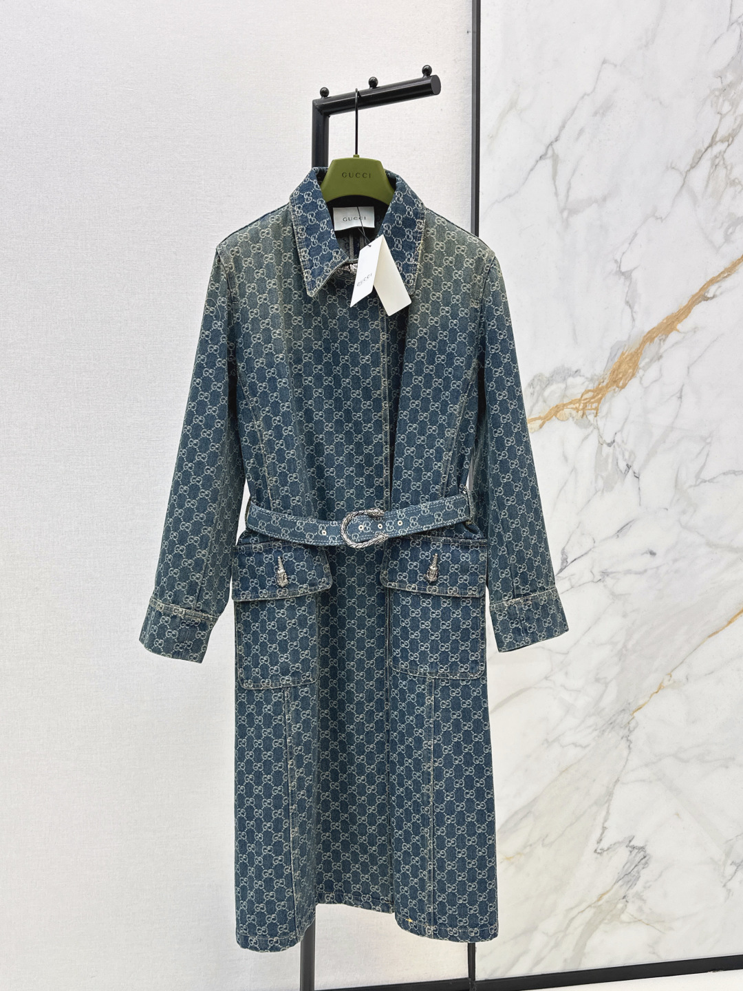 구찌 구찌 GG 벨티드 데님 코트 레플리카 1번 이미지 - 의류 | 세미샵 레플리카 사이트