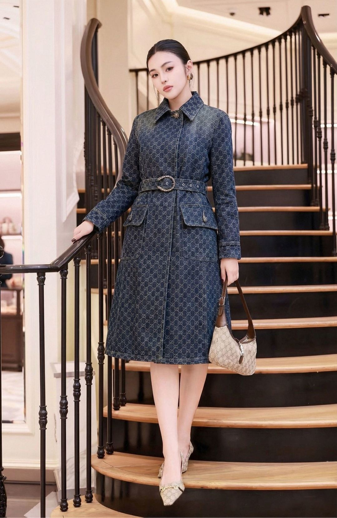 구찌 구찌 GG 벨티드 데님 코트 레플리카 8번 이미지 - 의류 | 세미샵 레플리카 사이트