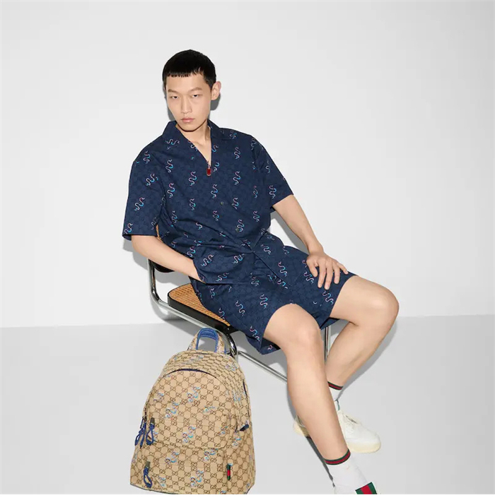 Gucci 구찌 GG 스네이크 올오버 프린트 코튼 립스톱 반바지 레플리카 3번 이미지 - 의류 | 세미샵 레플리카 사이트