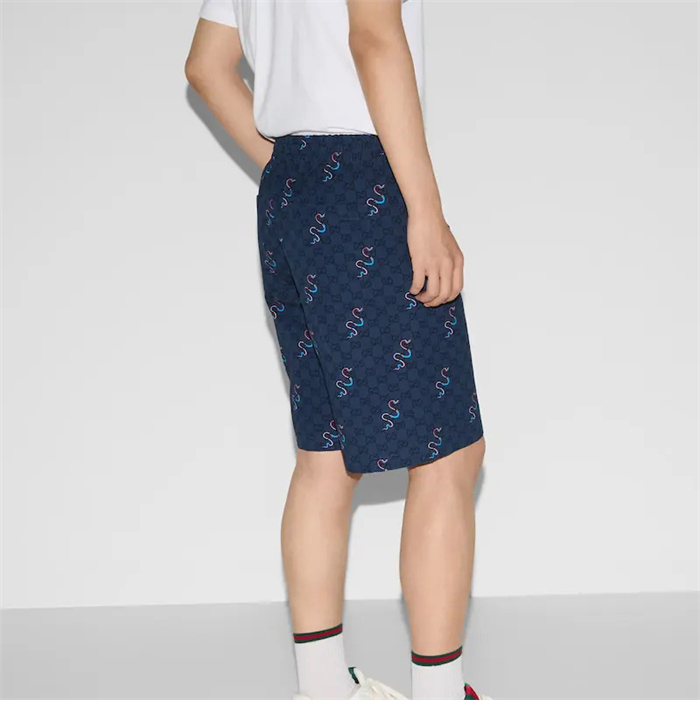 Gucci 구찌 GG 스네이크 올오버 프린트 코튼 립스톱 반바지 레플리카 5번 이미지 - 의류 | 세미샵 레플리카 사이트