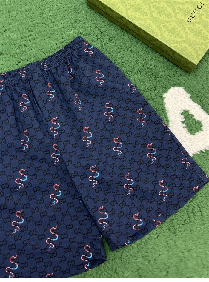 Gucci 구찌 GG 스네이크 올오버 프린트 코튼 립스톱 반바지 레플리카 8번 이미지 - 의류 | 세미샵 레플리카 사이트