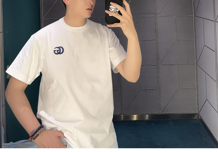 Gucci 구찌 GG 자수 코튼 저지 반팔 티셔츠 레플리카 4번 이미지 - 의류 | 세미샵 레플리카 사이트