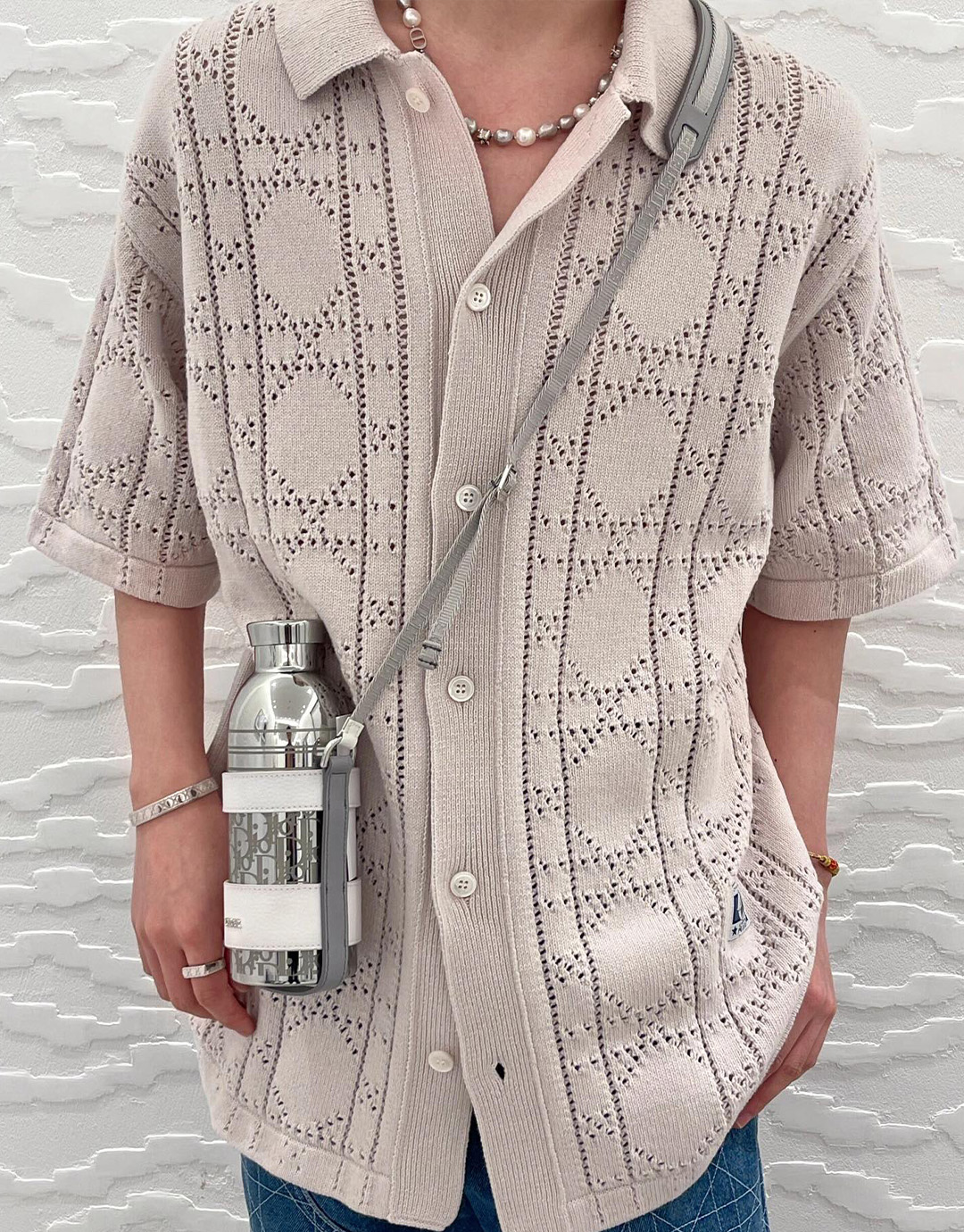 D I O R 디올 까나쥬 크로셰 니트 반소매 셔츠 “2COLOR” 레플리카 4번 이미지 - 의류 | 세미샵 레플리카 사이트