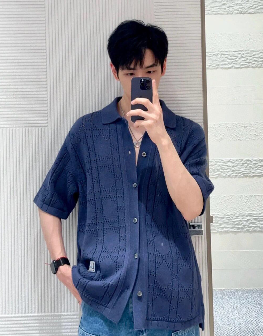 D I O R 디올 까나쥬 크로셰 니트 반소매 셔츠 “2COLOR” 레플리카 6번 이미지 - 의류 | 세미샵 레플리카 사이트