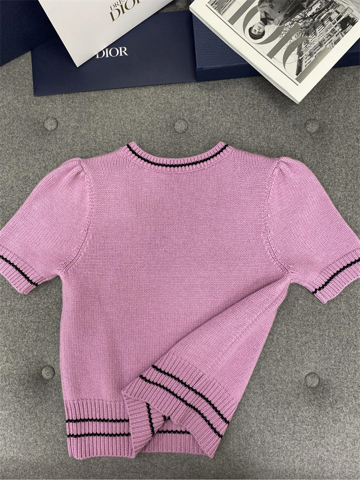 D I O R 디올 럭키 스타 울 캐시미어 반소매 니트 스웨터 레플리카 9번 이미지 - 의류 | 세미샵 레플리카 사이트