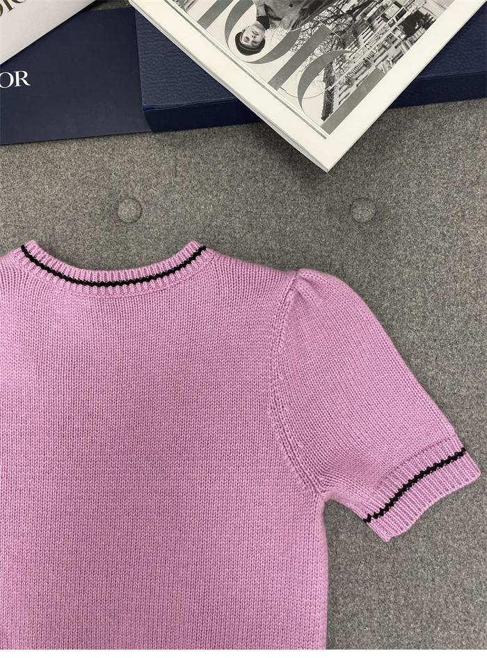 D I O R 디올 럭키 스타 울 캐시미어 반소매 니트 스웨터 레플리카 10번 이미지 - 의류 | 세미샵 레플리카 사이트