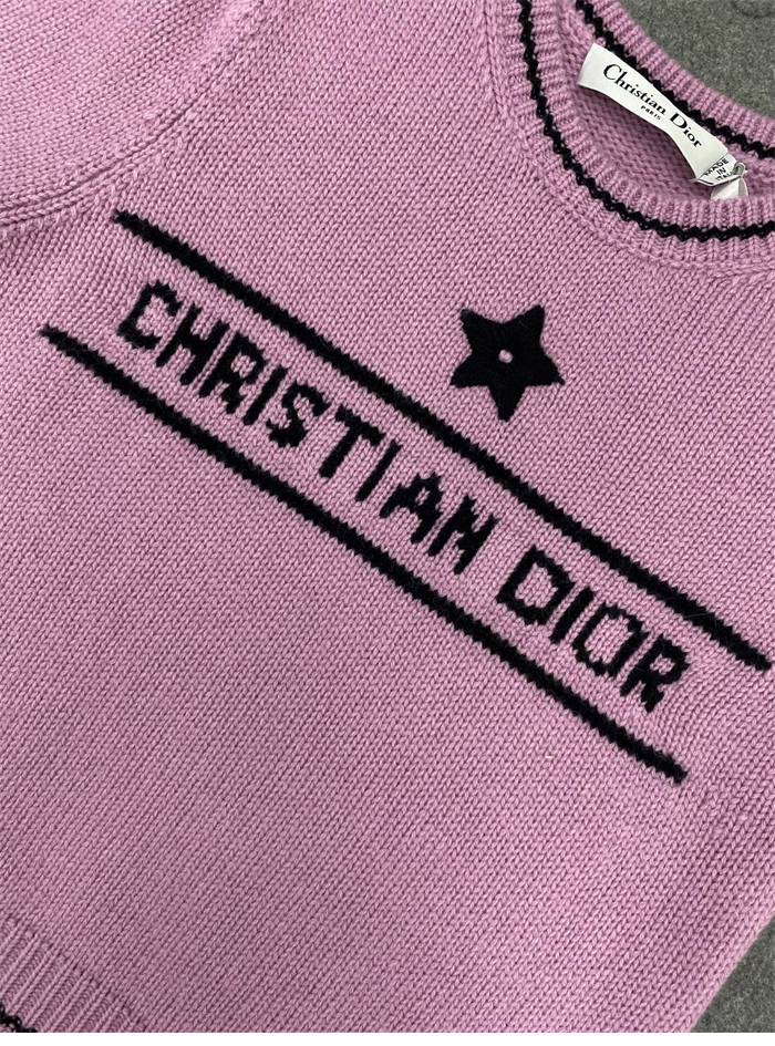 D I O R 디올 럭키 스타 울 캐시미어 반소매 니트 스웨터 레플리카 19번 이미지 - 의류 | 세미샵 레플리카 사이트