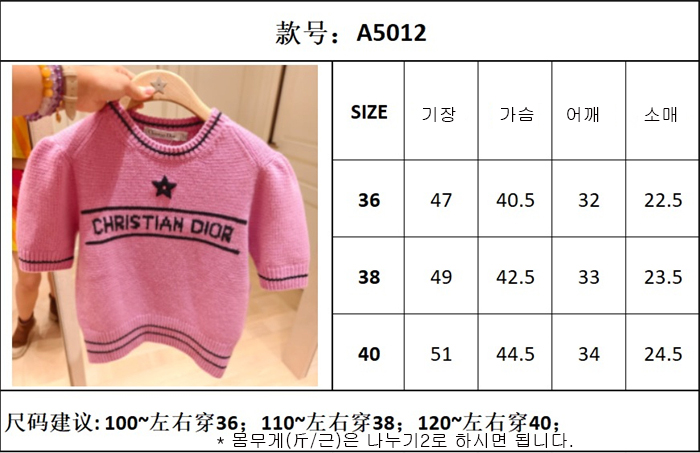 D I O R 디올 럭키 스타 울 캐시미어 반소매 니트 스웨터 레플리카 24번 이미지 - 의류 | 세미샵 레플리카 사이트