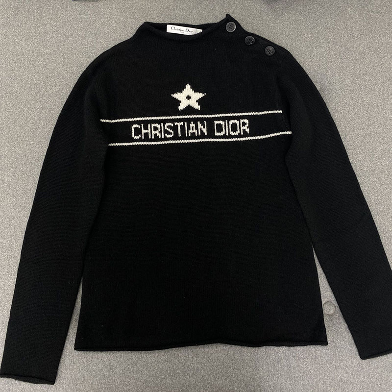디올 디올 여성용 캐시미어 스타 심볼 자수 니트 스웨터 레플리카 1번 이미지 - 의류 | 세미샵 레플리카 사이트