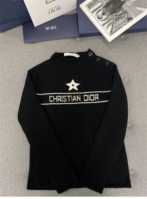 디올 디올 여성용 캐시미어 스타 심볼 자수 니트 스웨터 레플리카 6번 이미지 - 의류 | 세미샵 레플리카 사이트