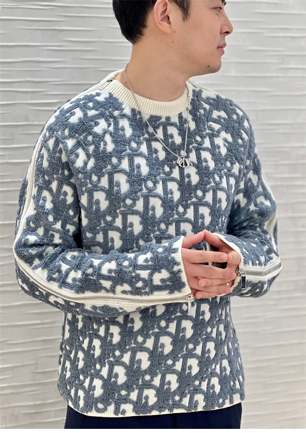 D I O R 디올 오블리크 스웨터 버진 울 코튼 블렌드 스웨터 레플리카 5번 이미지 - 의류 | 세미샵 레플리카 사이트