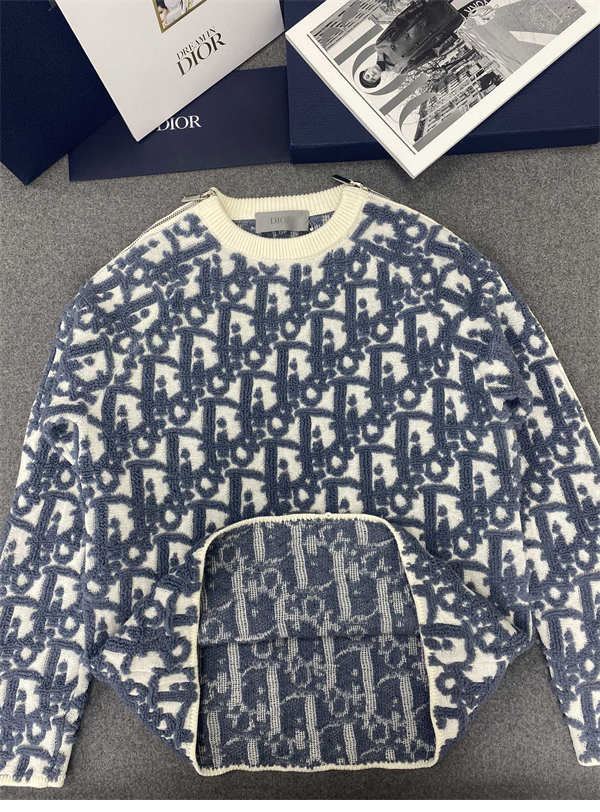 D I O R 디올 오블리크 스웨터 버진 울 코튼 블렌드 스웨터 레플리카 8번 이미지 - 의류 | 세미샵 레플리카 사이트