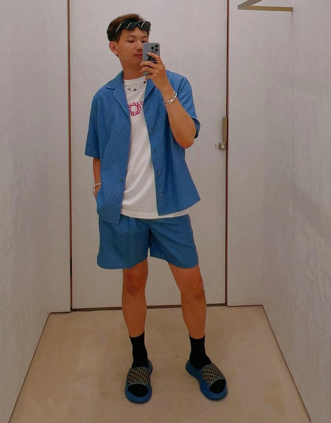 D I O R 디올 오블리크 아이코닉 실크 코튼 트윌 쇼츠 “2COLOR” 레플리카 4번 이미지 - 의류 | 세미샵 레플리카 사이트