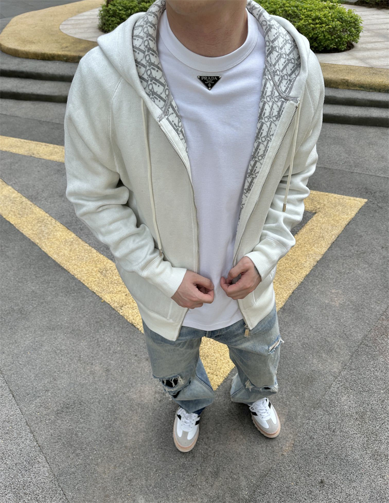 D I O R 디올 오블리크 캐시미어 니트 후드 집업 레플리카 2번 이미지 - 의류 | 세미샵 레플리카 사이트