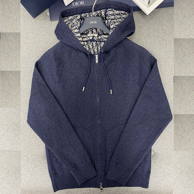 D I O R 디올 오블리크 캐시미어 울 자카드 후드 집업 자켓 레플리카 1번 이미지 - 의류 | 세미샵 레플리카 사이트