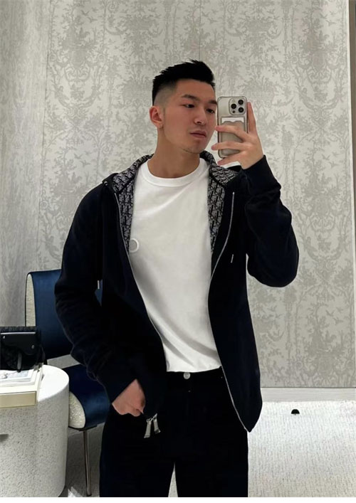 D I O R 디올 오블리크 캐시미어 울 자카드 후드 집업 자켓 레플리카 5번 이미지 - 의류 | 세미샵 레플리카 사이트