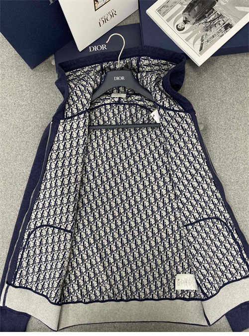 D I O R 디올 오블리크 캐시미어 울 자카드 후드 집업 자켓 레플리카 11번 이미지 - 의류 | 세미샵 레플리카 사이트