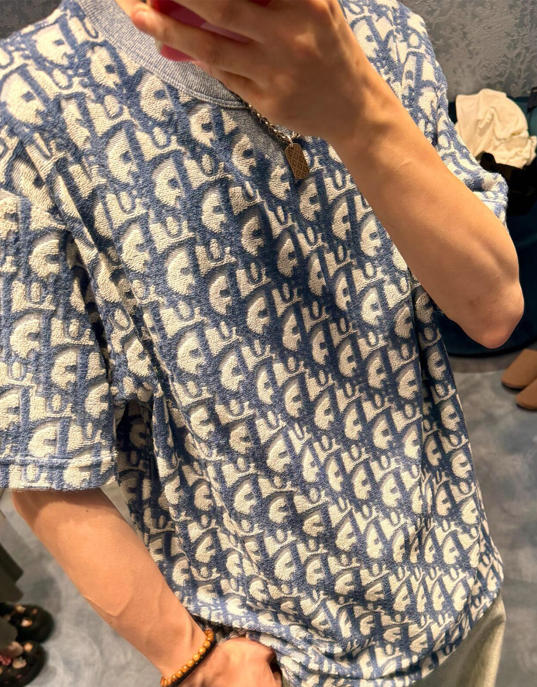 D I O R 디올 오블리크 테리 코튼 저지 캐주얼 핏 반팔 티셔츠 “2COLOR” 레플리카 3번 이미지 - 의류 | 세미샵 레플리카 사이트