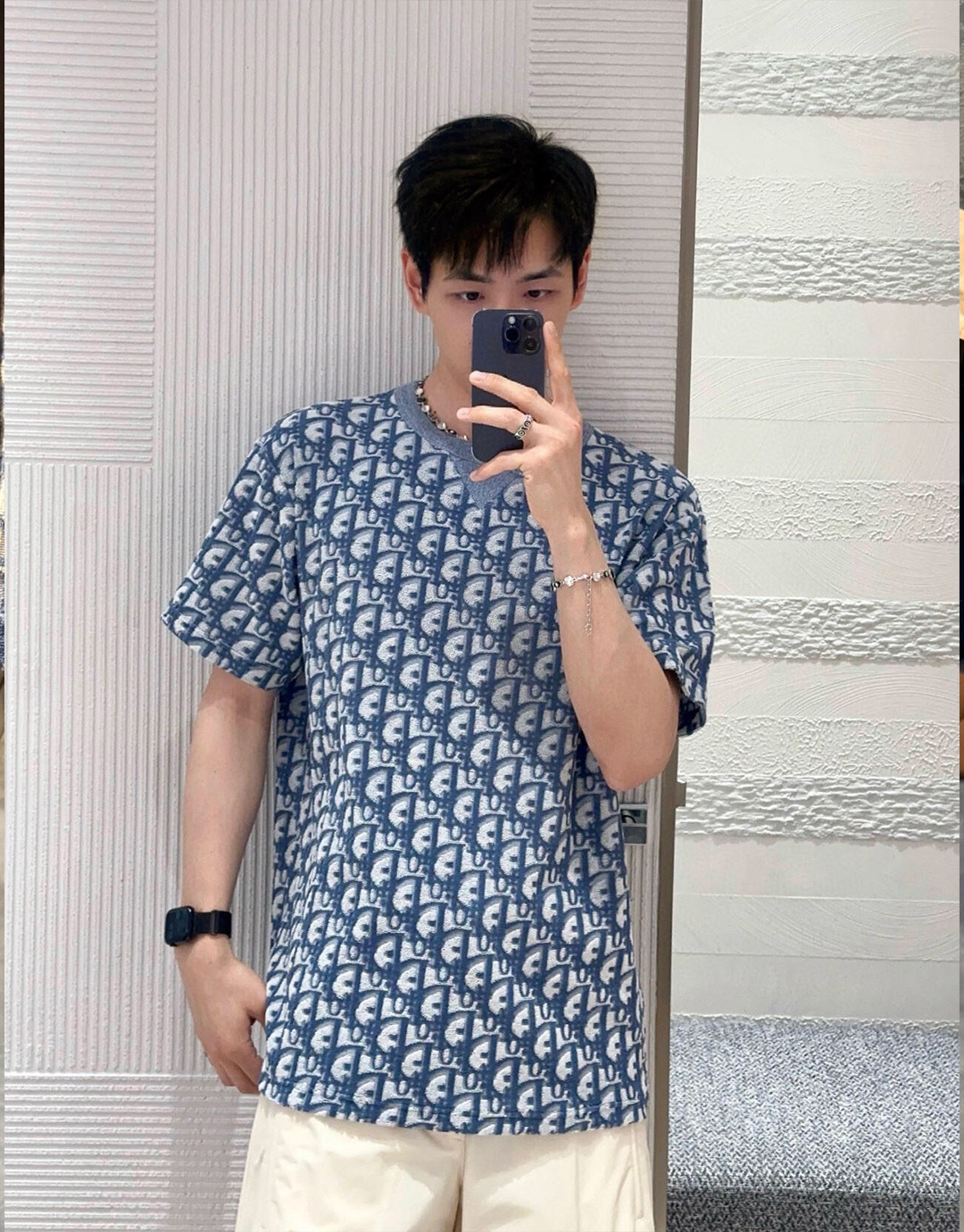 D I O R 디올 오블리크 테리 코튼 저지 캐주얼 핏 반팔 티셔츠 “2COLOR” 레플리카 5번 이미지 - 의류 | 세미샵 레플리카 사이트