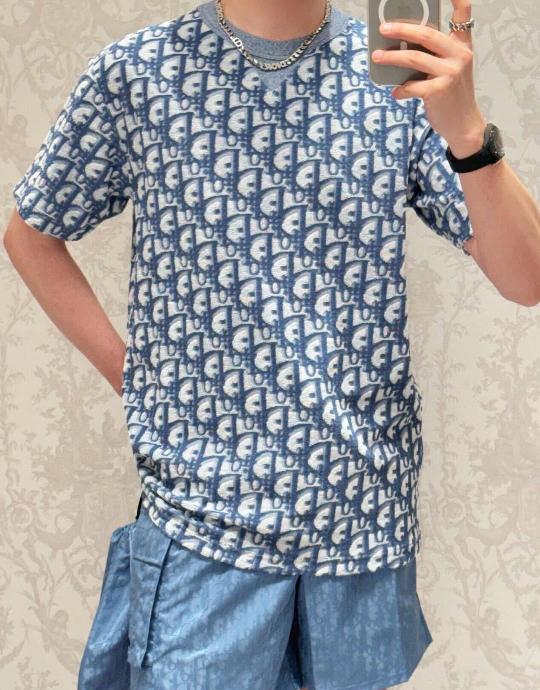 D I O R 디올 오블리크 테리 코튼 저지 캐주얼 핏 반팔 티셔츠 “2COLOR” 레플리카 6번 이미지 - 의류 | 세미샵 레플리카 사이트