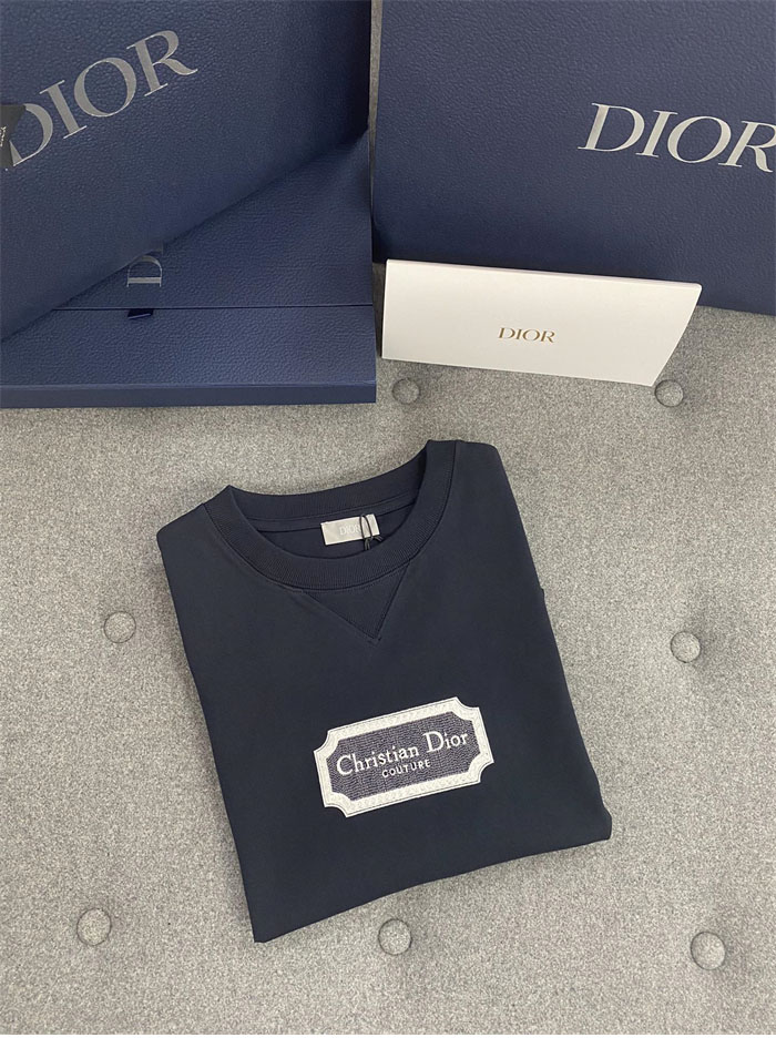 D I O R 디올 체스트 콘트라스트 자수 꾸뛰르 코튼 저지 반팔 티셔츠 “2COLOR” 레플리카 6번 이미지 - 의류 | 세미샵 레플리카 사이트