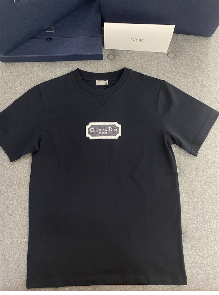 D I O R 디올 체스트 콘트라스트 자수 꾸뛰르 코튼 저지 반팔 티셔츠 “2COLOR” 레플리카 7번 이미지 - 의류 | 세미샵 레플리카 사이트