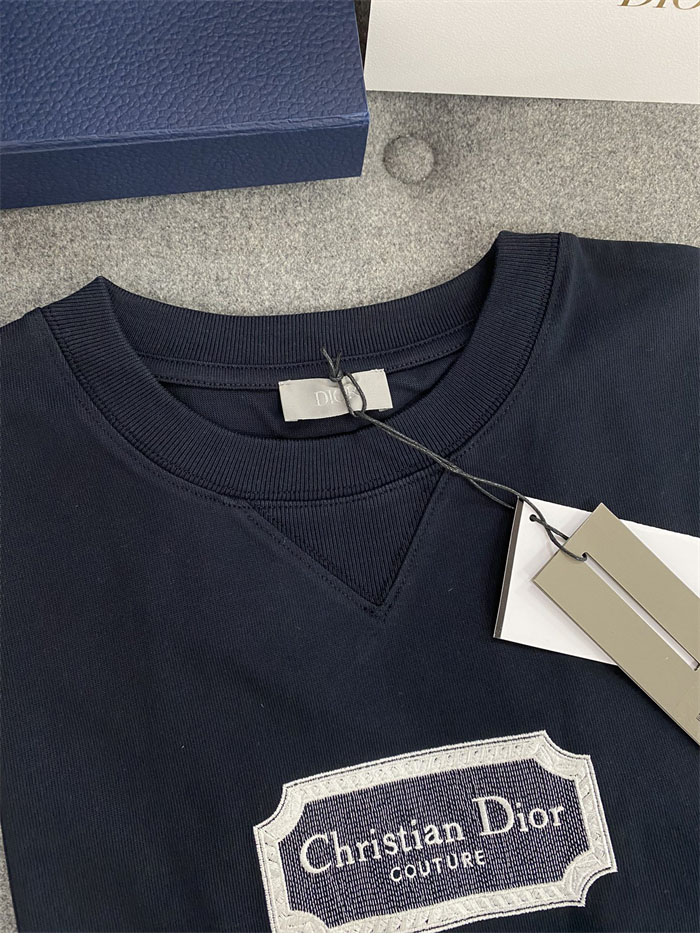 D I O R 디올 체스트 콘트라스트 자수 꾸뛰르 코튼 저지 반팔 티셔츠 “2COLOR” 레플리카 9번 이미지 - 의류 | 세미샵 레플리카 사이트