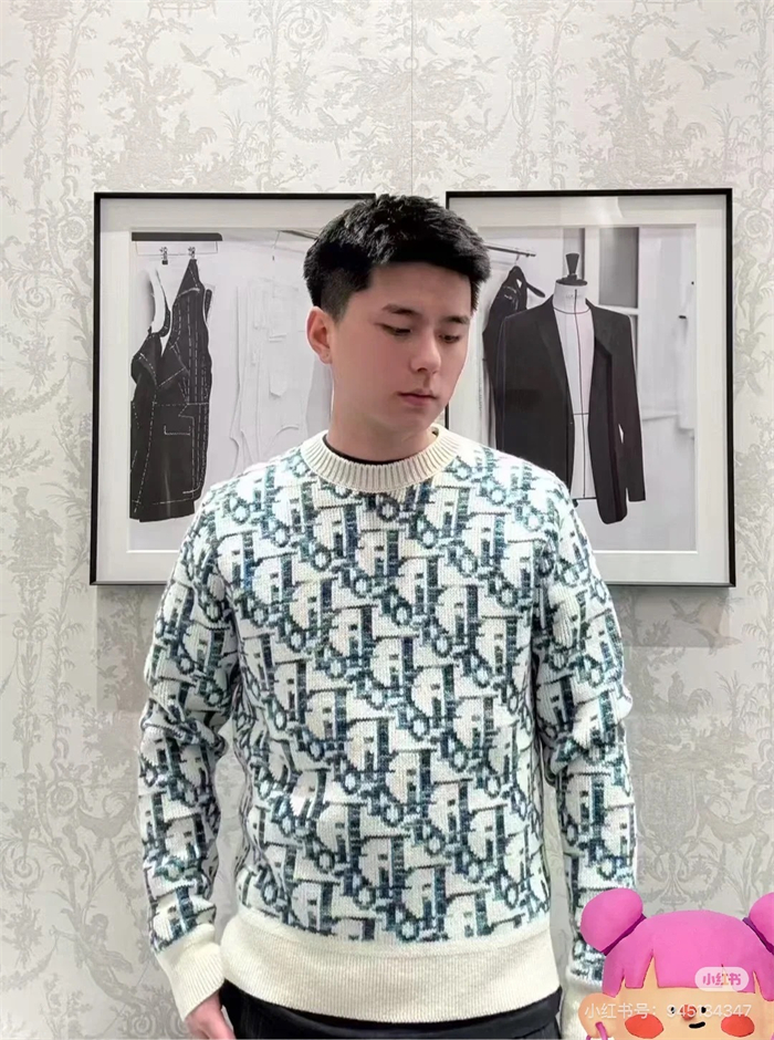 D I O R 디올 25SS 오블리크 니트 스웨터 블루 레플리카 3번 이미지 - 의류 | 세미샵 레플리카 사이트